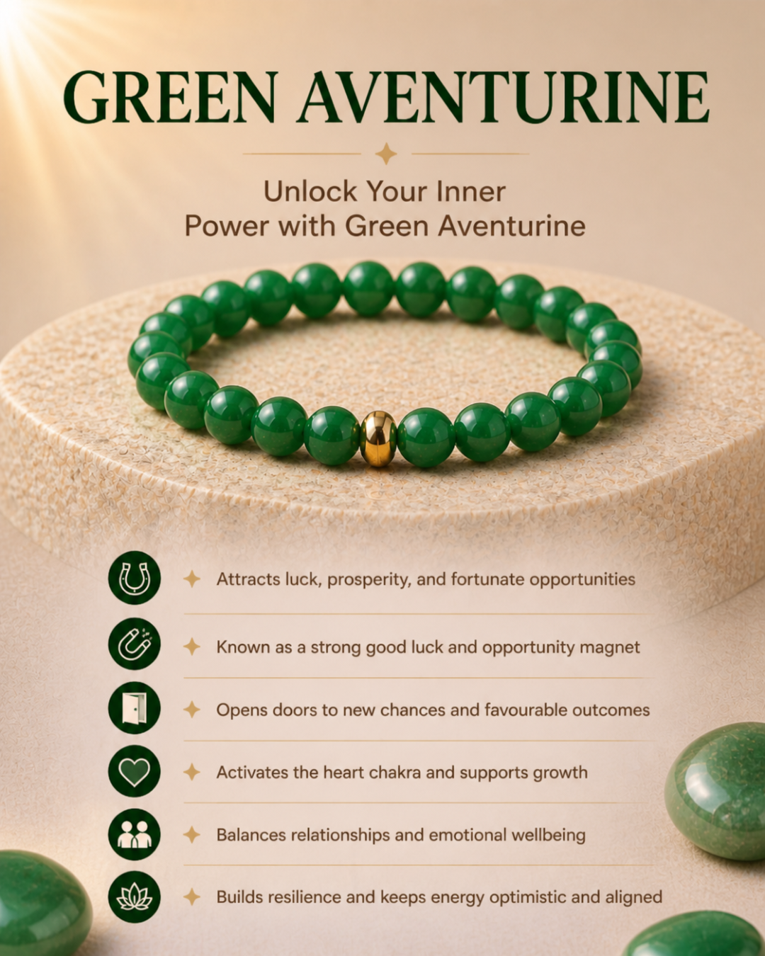 Luck Magnet Green Aventurine Bracelet