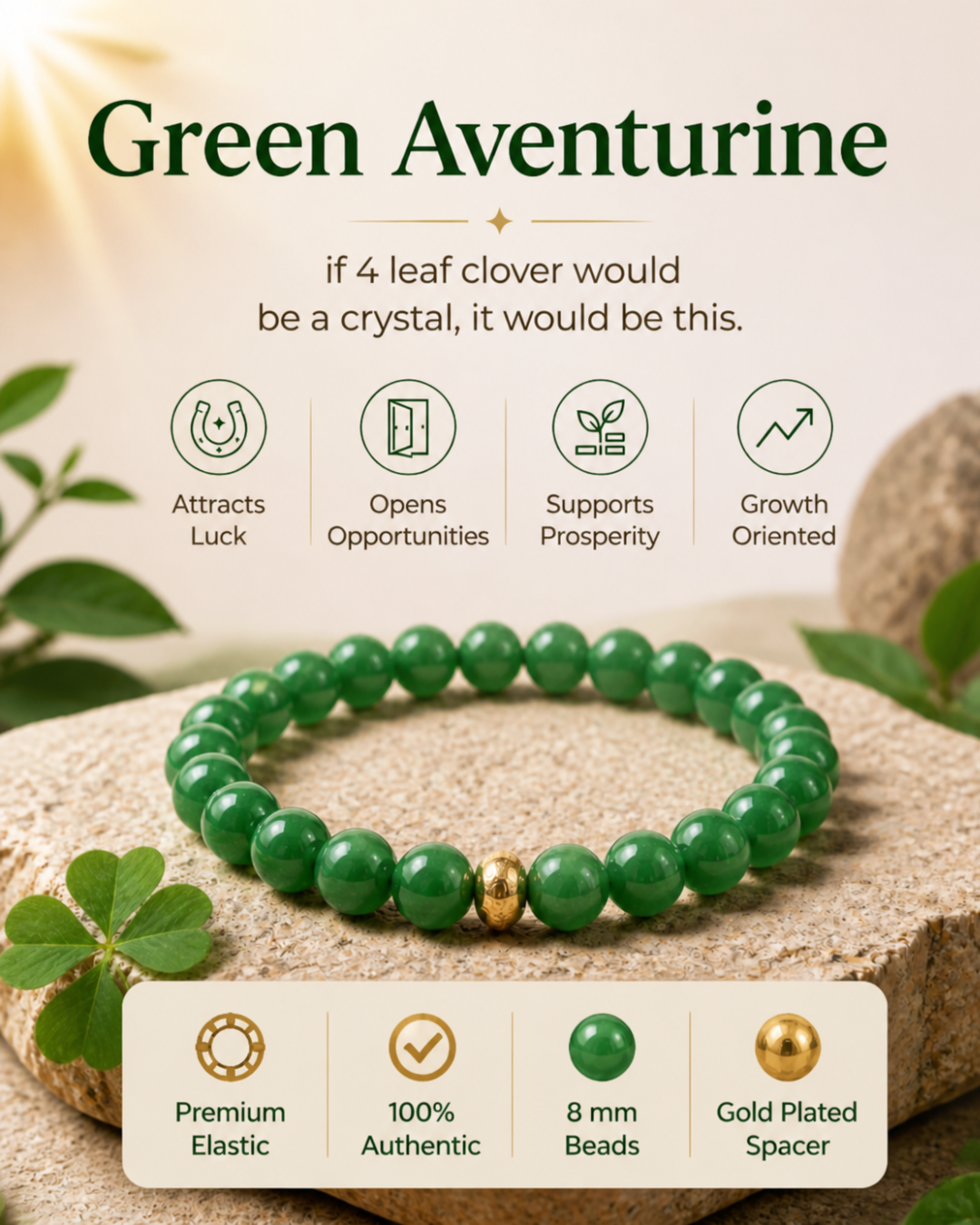 Luck Magnet Green Aventurine Bracelet