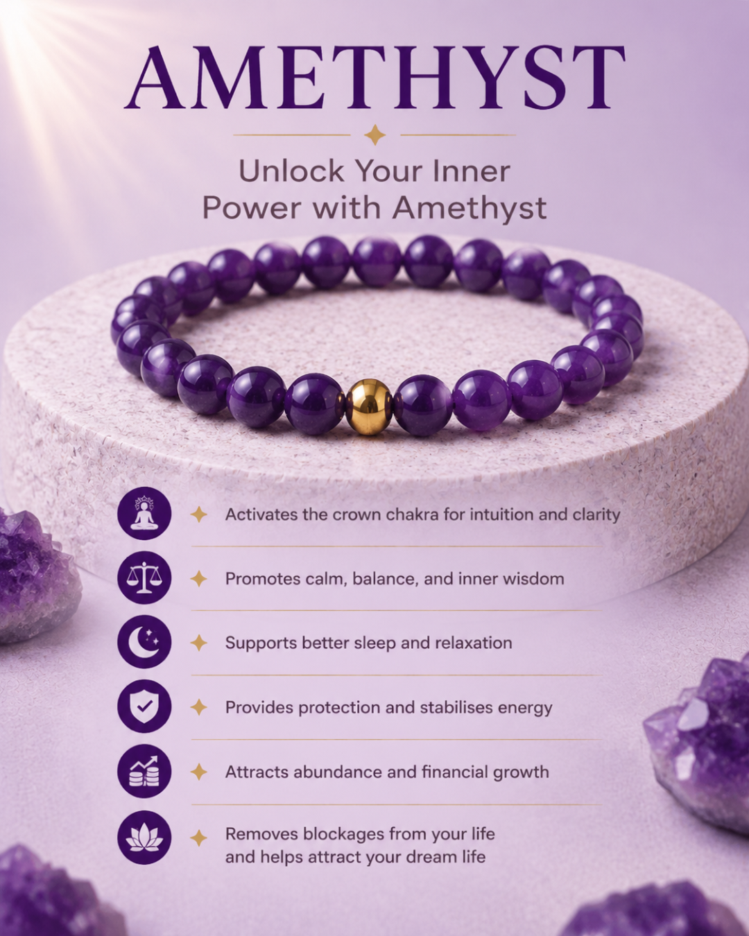 Higher Self Amethyst Bracelet