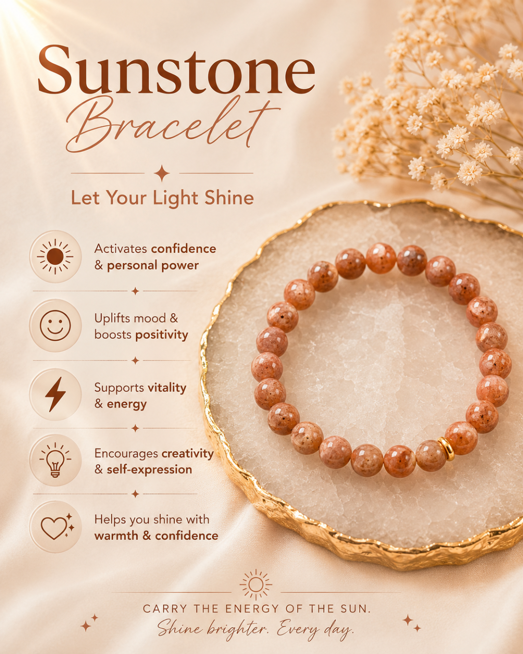Fame & Name Sunstone Bracelet