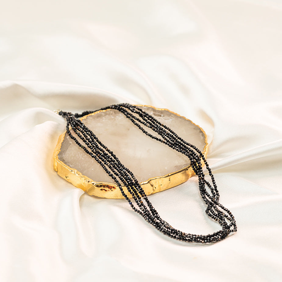 Black Onyx Necklace with Silver