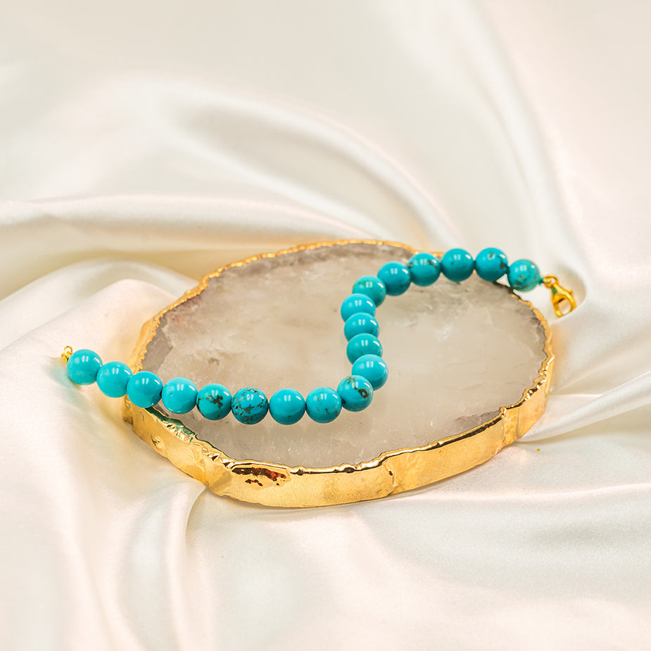 Blue Howlite with Pure Silver Lock