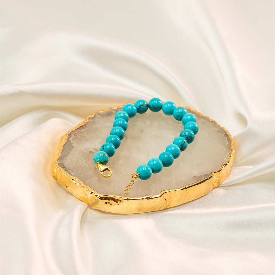 Blue Howlite with Pure Silver Lock