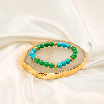 Blue Howlite+Green Aventurine Bracelet