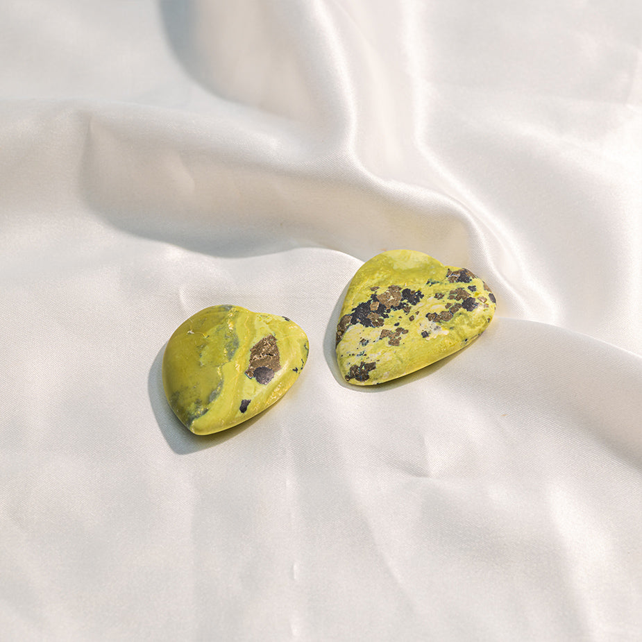 Serpentine with Pyrite Heart Tumbles