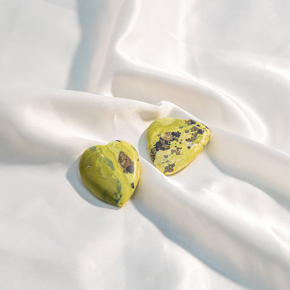 Serpentine with Pyrite Heart Tumbles