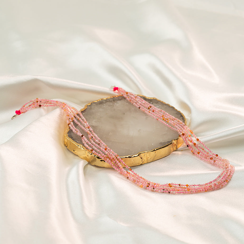 Rose Quartz Necklace with silver