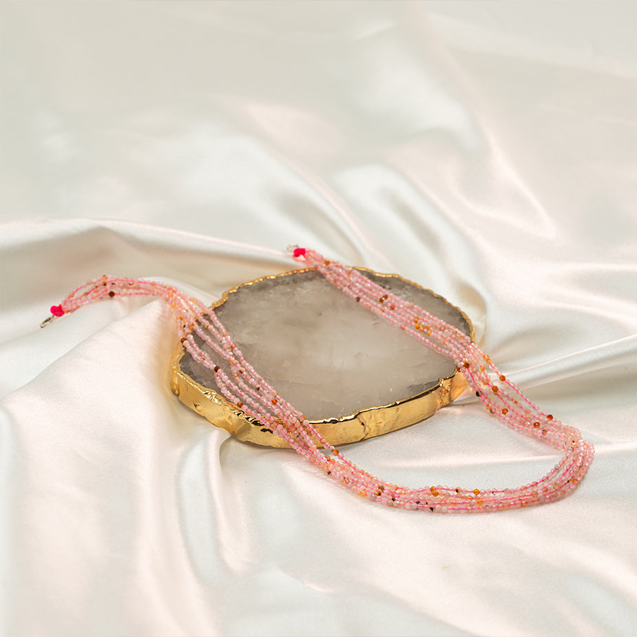 Pink Amethyst Necklace with Silver