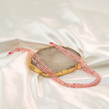 Pink Amethyst Necklace with Silver