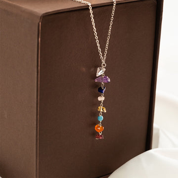 7 Chakra Balancing Pendant in Silver