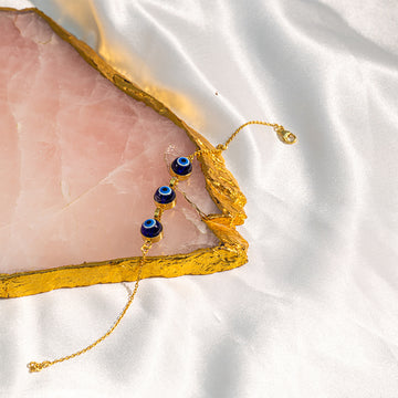 3 Evil Eye Bracelet in Silver