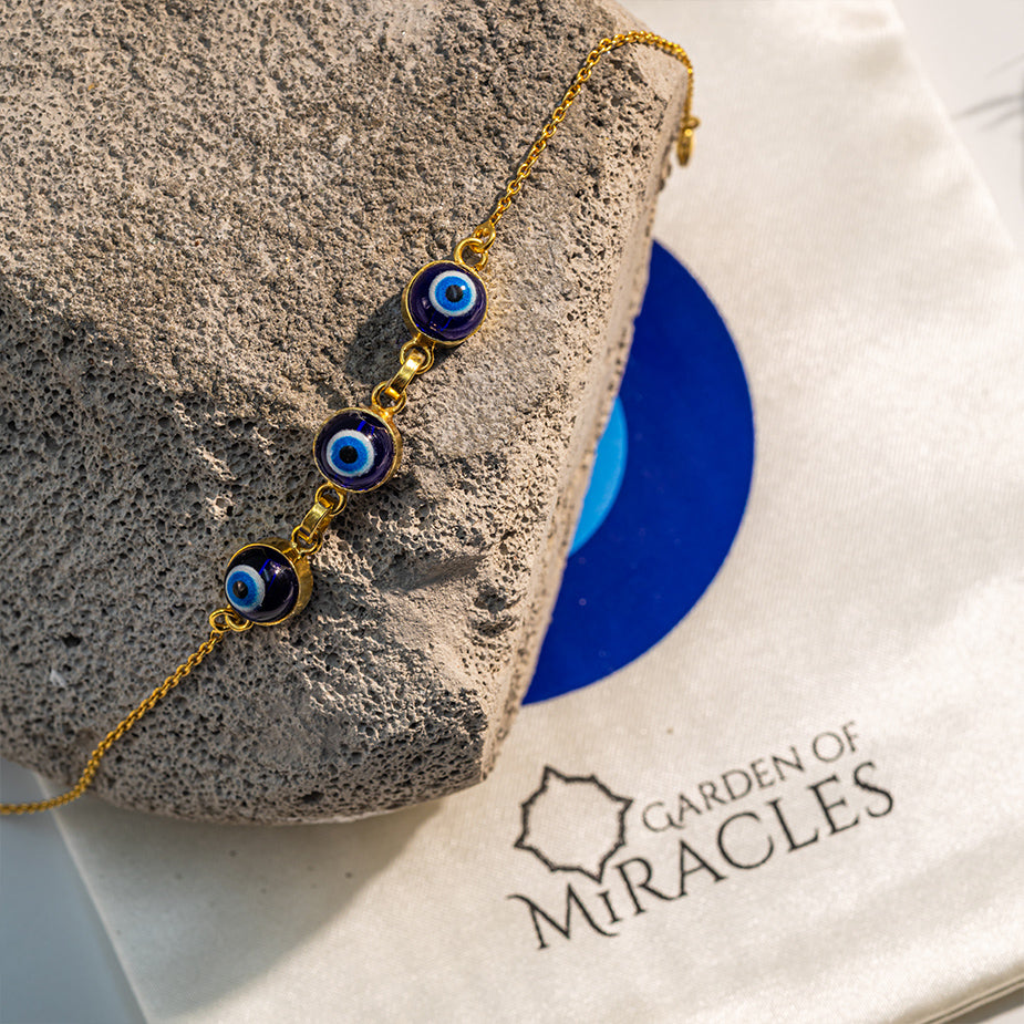 3 Evil Eye Bracelet in Silver