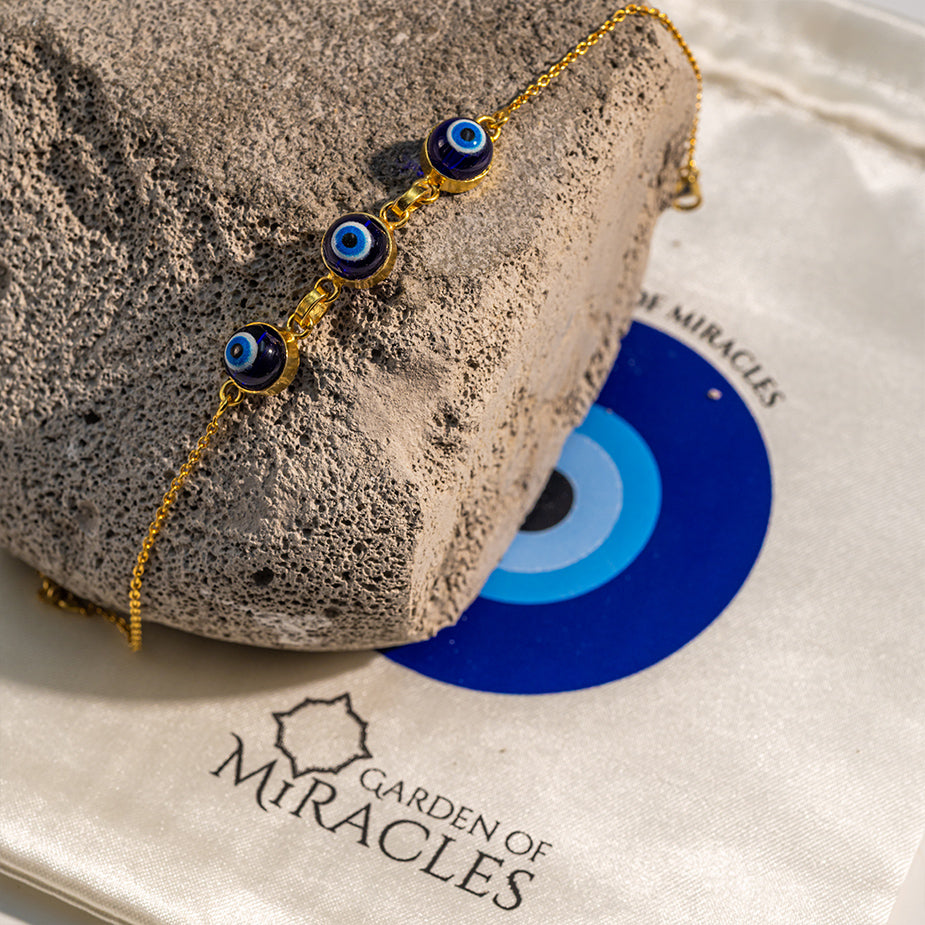 3 Evil Eye Bracelet in Silver