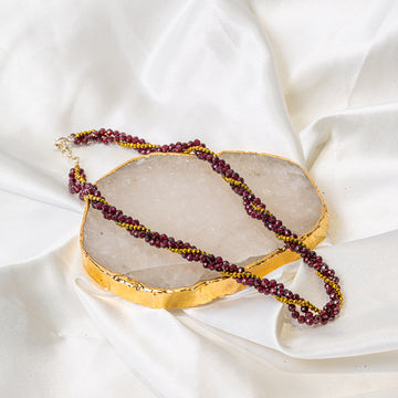 Garnet Necklace with Silver