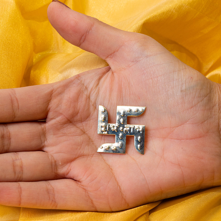 ⁠Pocket Size Silver Swastik