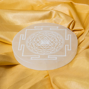 Selenite Shri Yantra Coaster