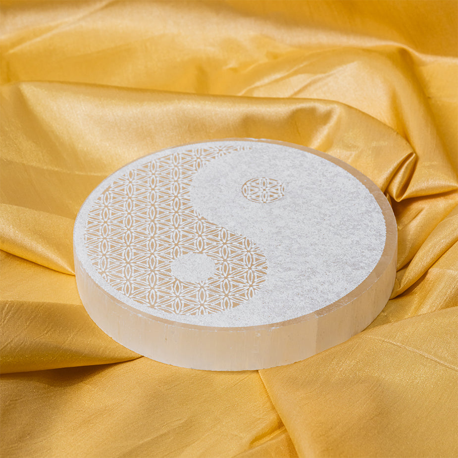 Selenite Yin Yang Coaster