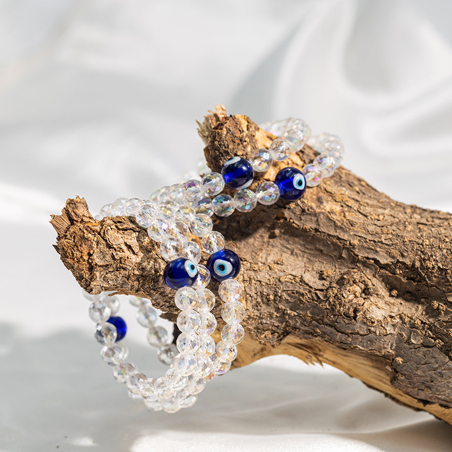 Aura Quartz+Evil Eye Bracelet