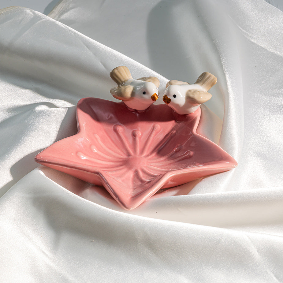 Pink Star Bird Platter