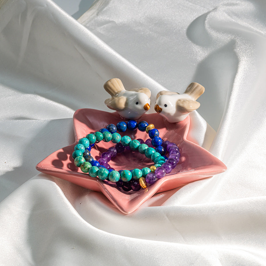 Pink Star Bird Platter