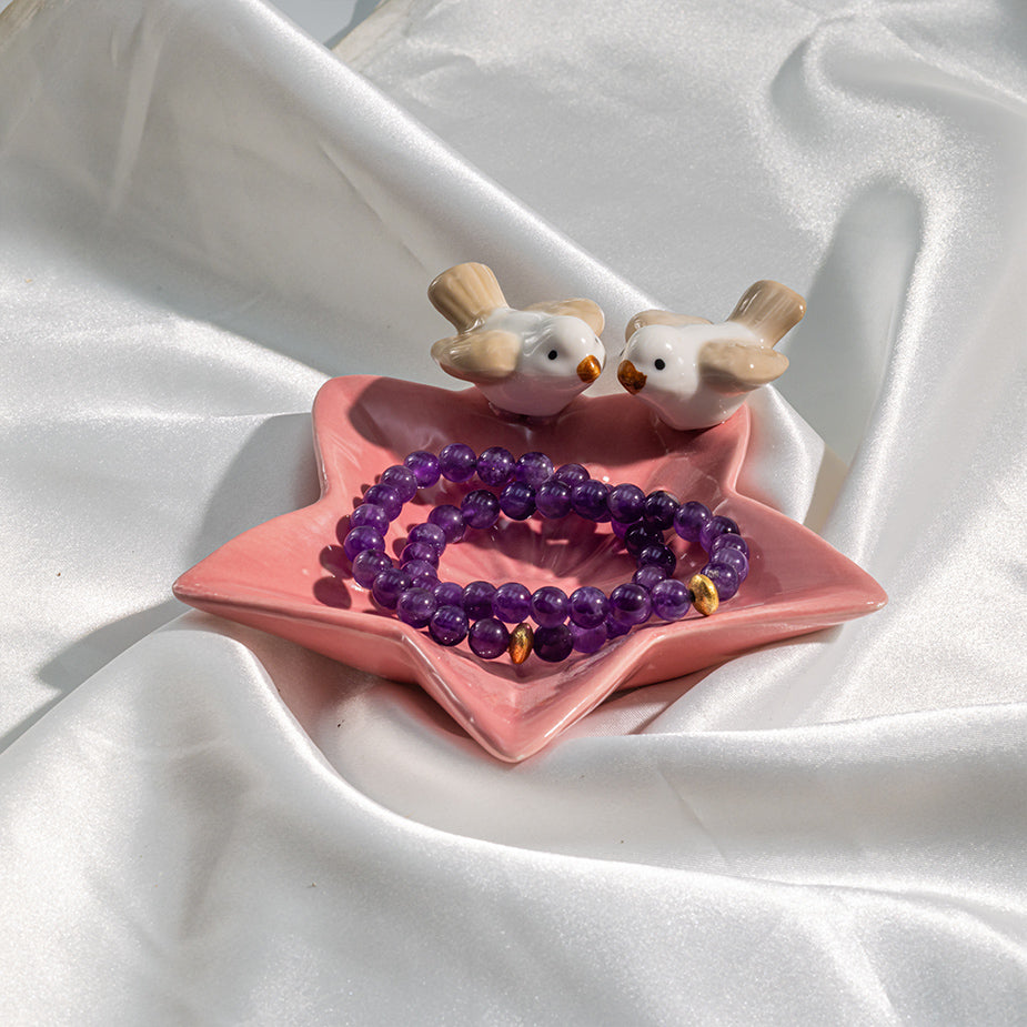 Pink Star Bird Platter