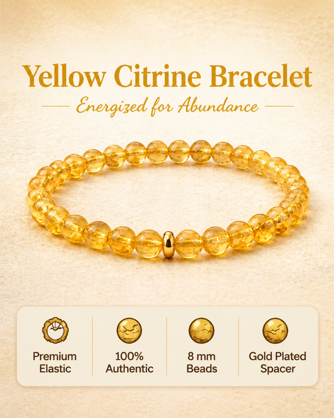 Attract Money Yellow Citrine Bracelet