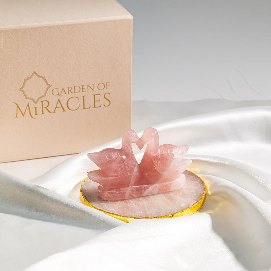 Rose Quartz Mandarin Ducks