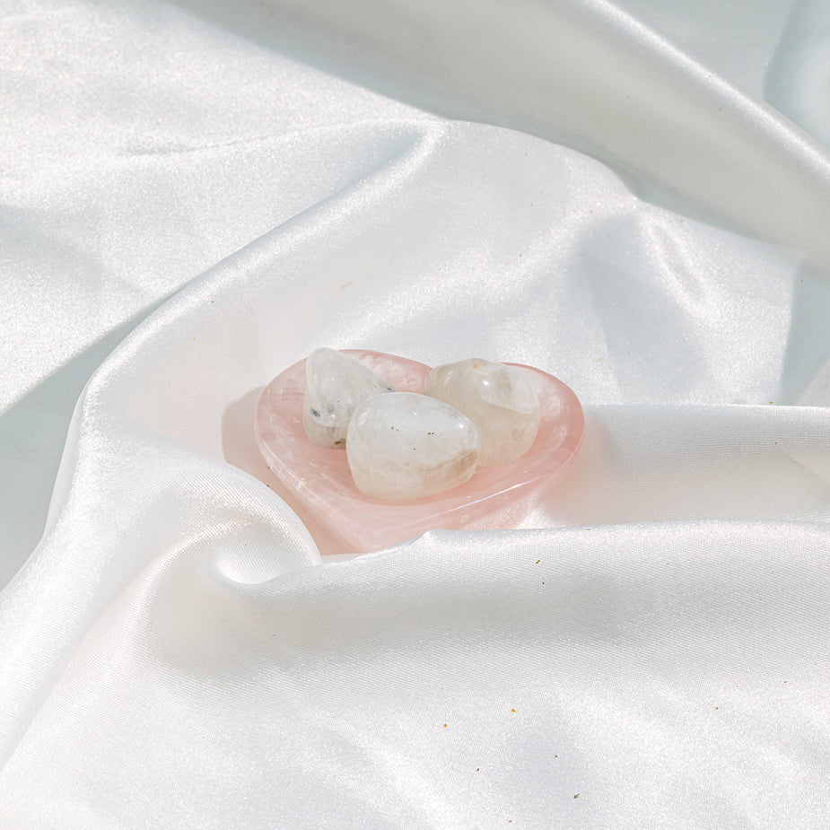 Mini Heart Rose Quartz Bowls